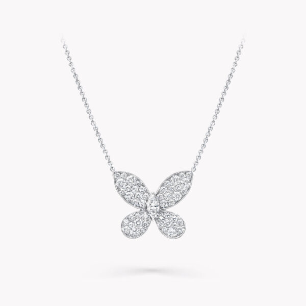 18K WHITE GOLD PAVE DIAMOND MEDIUM NECKLACE