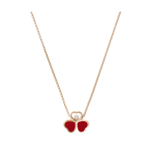 18K ROSE GOLD CARNELIAN AND DIAMOND NECKLACE