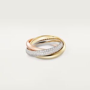 8 18K ROSE, WHITE AND YELLOW GOLD CLASSIC DIAMOND RING