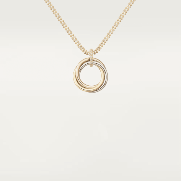 18K ROSE, WHITE AND YELLOW GOLD MEDIUM DIAMOND NECKLACE