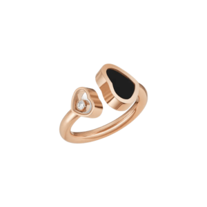 18K ROSE GOLD ONYX AND DIAMOND RING