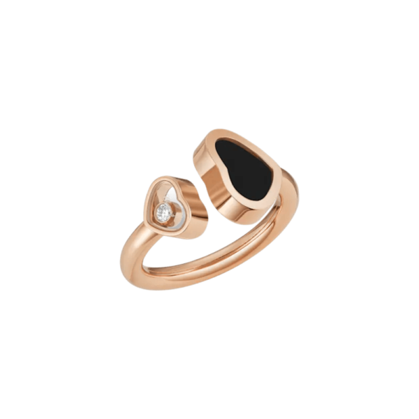 18K ROSE GOLD ONYX AND DIAMOND RING
