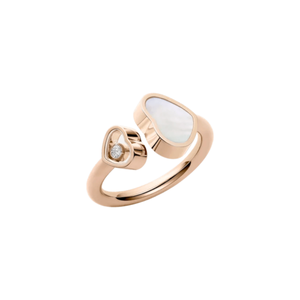 18K ROSE GOLD MOTHER OF PEARL AND DIAMOND RING