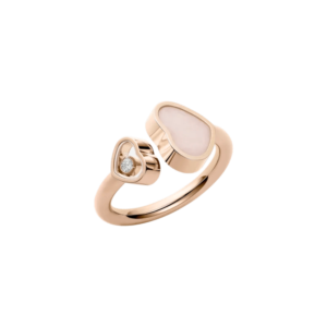 18K ROSE GOLD PINK OPAL AND DIAMOND RING