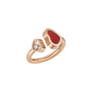 18K ROSE GOLD CARNELIAN AND DIAMOND RING
