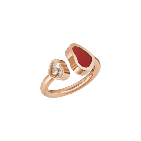 18K ROSE GOLD CARNELIAN AND DIAMOND RING