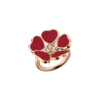 18K ROSE GOLD CARNELIAN AND DIAMOND RING