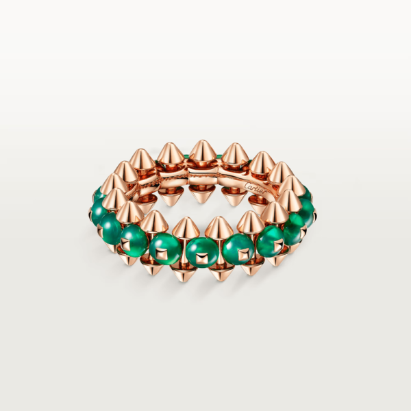 18K ROSE GOLD GREEN AGATE RING