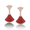 18K ROSE GOLD CARNELIAN AND DIAMOND EARRING