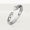 18K WHITE GOLD BLACK LACQUER, GARNET BANGLE