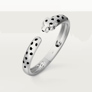 18K WHITE GOLD BLACK LACQUER, GARNET BRACELET