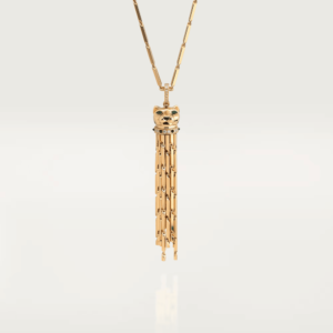 18K YELLOW GOLD LACQUER, ONYX, EMERALD AND DIAMOND NECKLACE