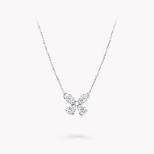 18K WHITE GOLD SOLITAIRE DIAMOND NECKLACE