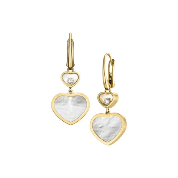 18K YELLOW GOLD MOTHER OF PEARL AND DIAMOND EARRING