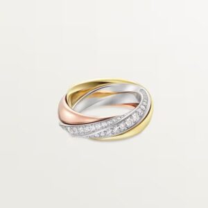 9 18K ROSE, WHITE AND YELLOW GOLD LARGE DIAMOND RING