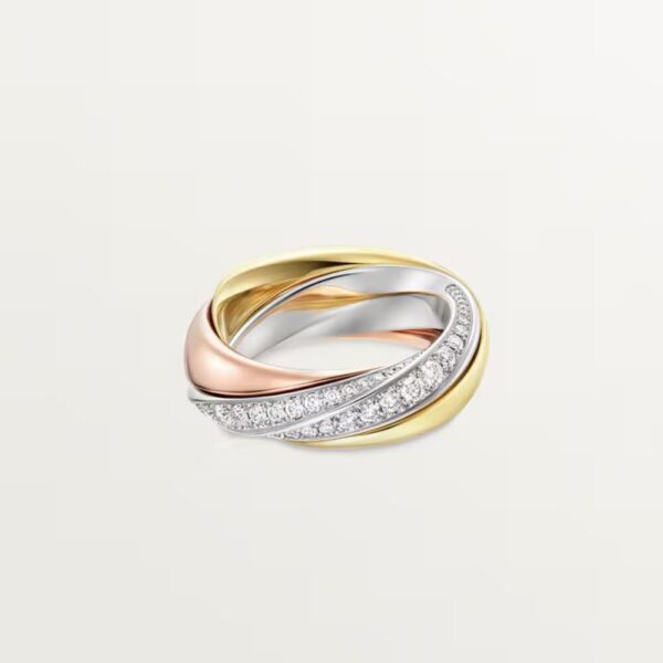 18K ROSE, WHITE AND YELLOW GOLD LARGE DIAMOND RING