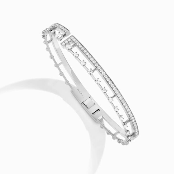 18K WHITE GOLD 2 LINE DIAMOND BRACELET