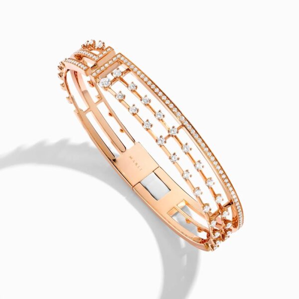 18K ROSE GOLD 3 LINE DIAMOND BRACELET