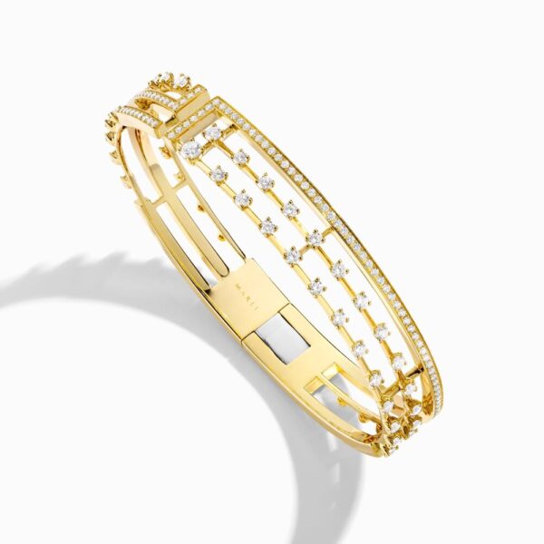 18K YELLOW GOLD 3 LINE DIAMOND BRACELET