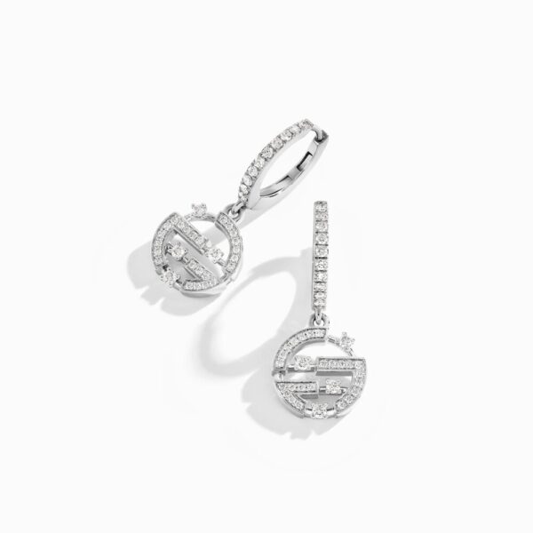 18K WHITE GOLD DIAMOND DROP EARRING
