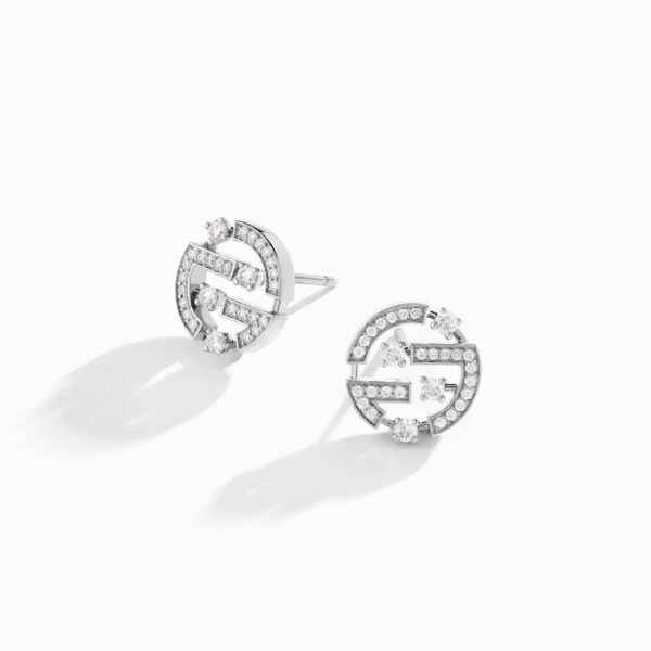 18K WHITE GOLD DIAMOND STUD EARRING