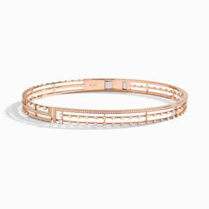 18K ROSE GOLD 3 LINE DIAMOND NECKLACE