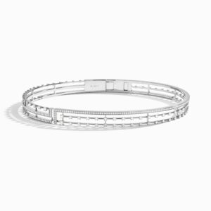 18K WHITE GOLD 3 LINE DIAMOND NECKLACE