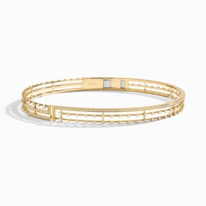 18K YELLOW GOLD 3 LINE DIAMOND NECKLACE