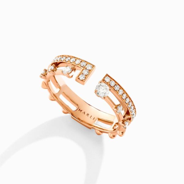 18K ROSE GOLD 2 LINE DIAMOND RING
