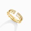 18K YELLOW GOLD 2 LINE DIAMOND RING