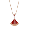 18K ROSE GOLD CARNELIAN AND DIAMOND MEDIUM NECKLACE