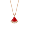 18K ROSE GOLD CARNELIAN AND DIAMOND NECKLACE