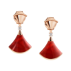 18K ROSE GOLD CARNELIAN AND DIAMOND EARRING