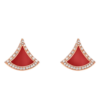 18K ROSE GOLD CARNELIAN AND DIAMOND EARRING