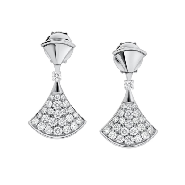 18K WHITE GOLD DIAMOND EARRING