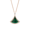 18K ROSE GOLD MALACHITE AND DIAMOND NECKLACE