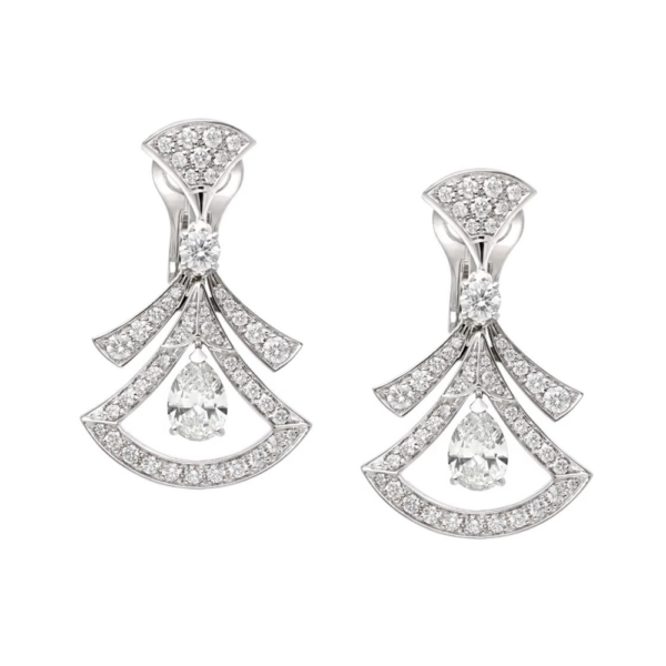 18K WHITE GOLD DIAMOND EARRING