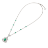 18K WHITE GOLD EMERALD AND DIAMOND NECKLACE