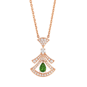 18K ROSE GOLD TOURMALINE AND DIAMOND NECKLACE