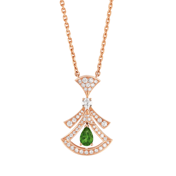 18K ROSE GOLD TOURMALINE AND DIAMOND NECKLACE