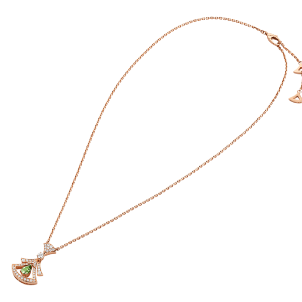 18K ROSE GOLD TOURMALINE AND DIAMOND NECKLACE