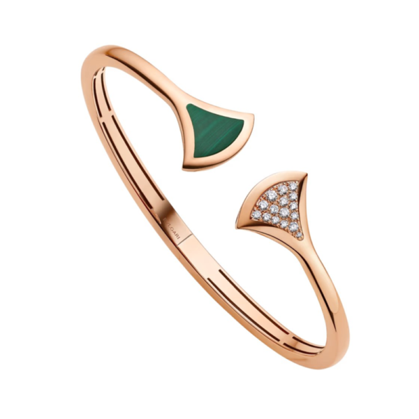 18K ROSE GOLD MALACHITE AND DIAMOND BRACELET