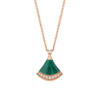 18K ROSE GOLD MALACHITE AND DIAMOND NECKLACE