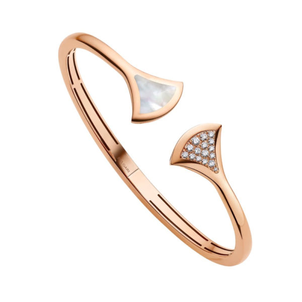 18K ROSE GOLD MOTHER OF PEARL AND DIAMOND BRACELET