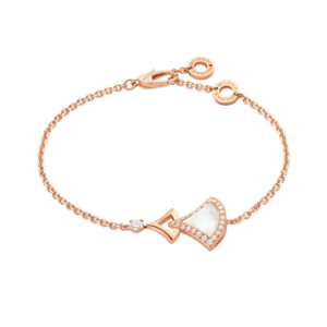 18K ROSE GOLD MOTHER OF PEARL AND DIAMOND BRACELET