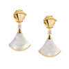 18K YELLOW GOLD MOTHER OF PEARL AND DIAMOND EARRING