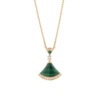 18K YELLOW GOLD MALACHITE AND DIAMOND MEDIUM NECKLACE