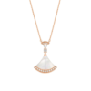 18K ROSE GOLD MOTHER OF PEARL AND DIAMOND MEDIUM NECKLACE