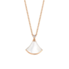 18K ROSE GOLD MOTHER OF PEARL AND DIAMOND NECKLACE