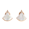 18K ROSE GOLD MOTHER OF PEARL AND DIAMOND EARRING